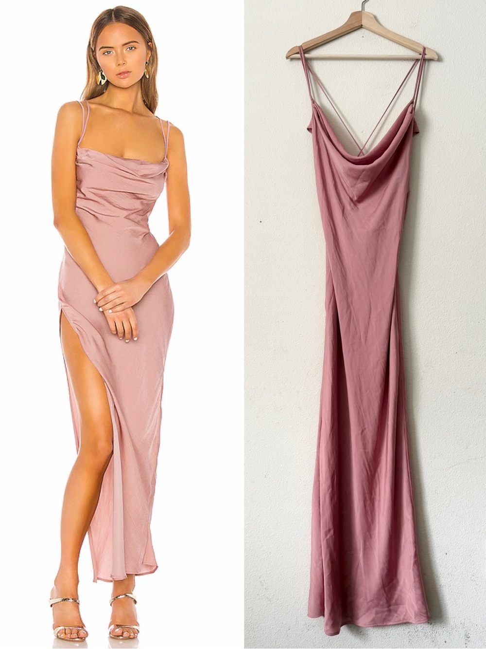 Michael Costello x Revolve LARGE Braxton sleeveless strappy dress in Rose